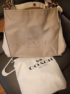 Coach Dalton 31 Horse And Carriage Jacquard& Leather Shoulder Bag